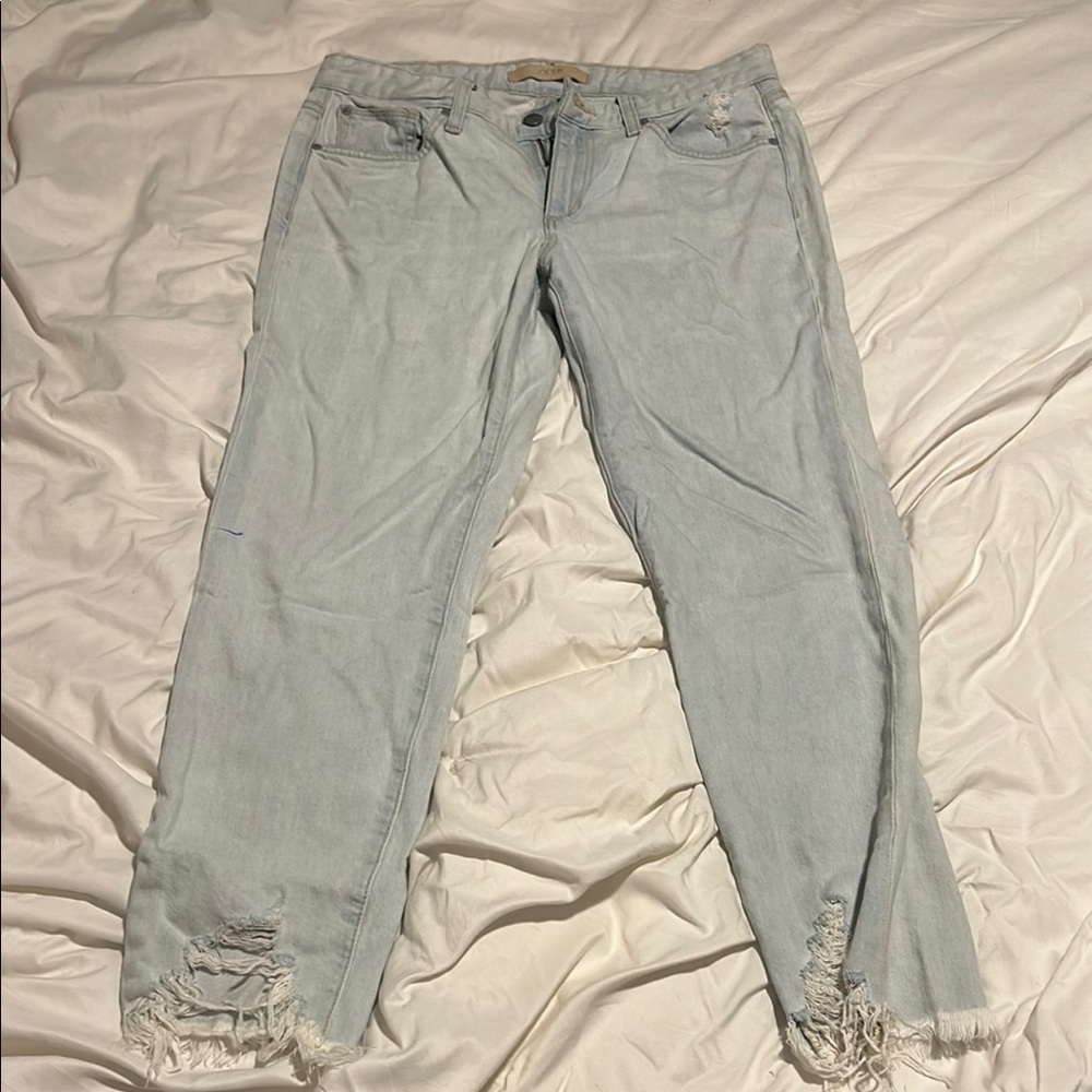 Joe's Jeans Blue Ankle Cropped Denim with Frayed Hem